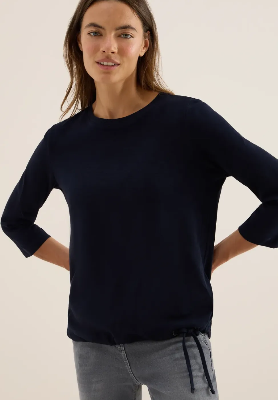 Slub Shirt met ronde hals