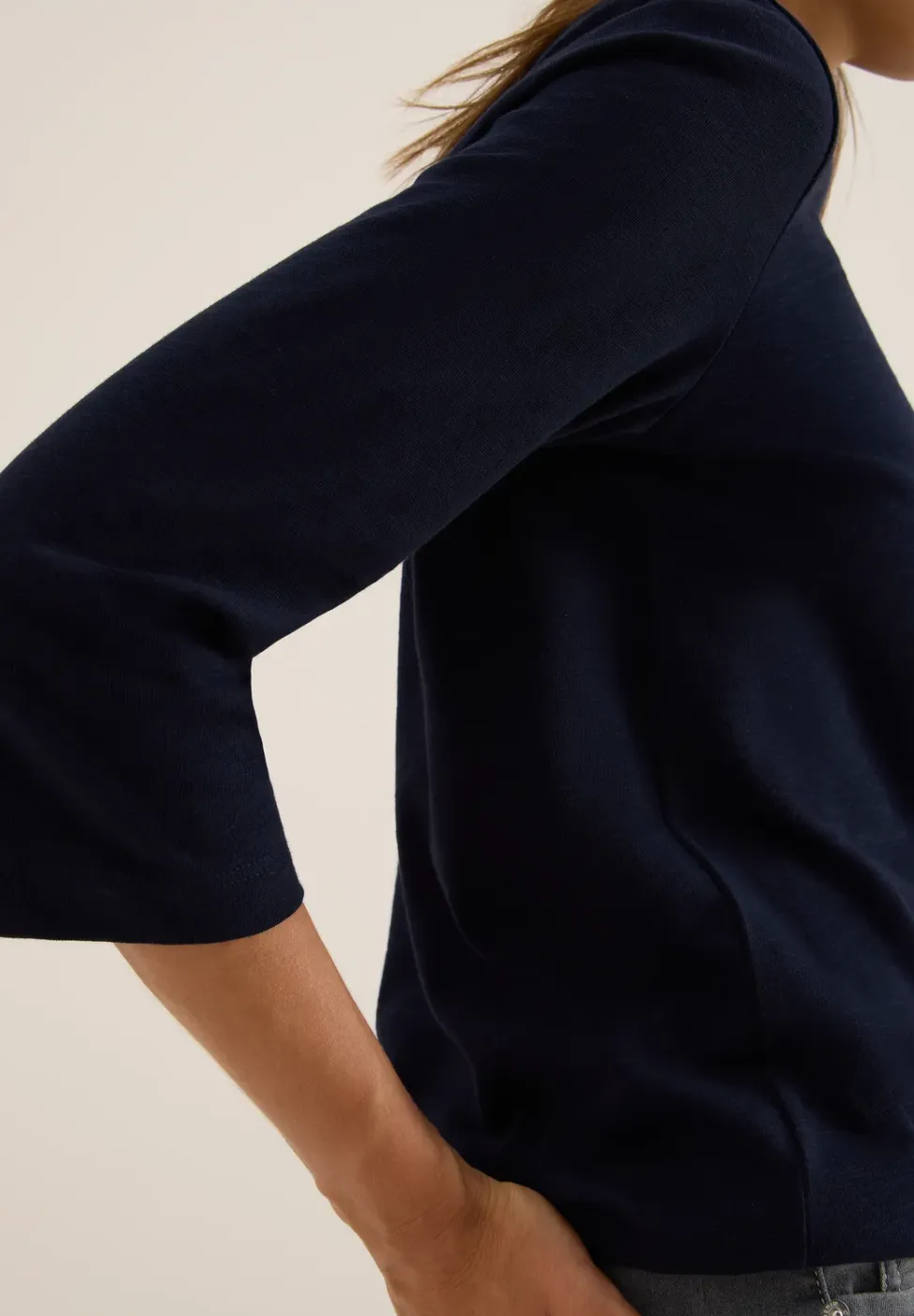 Slub Shirt met ronde hals