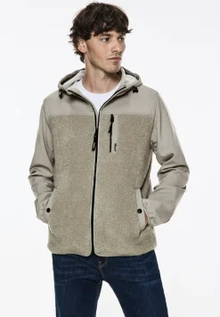 Softshell jas met teddy details