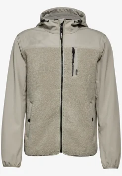 Softshell jas met teddy details