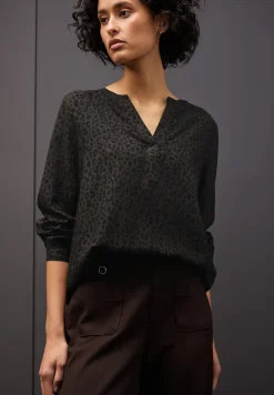 Split hals leo blouse
