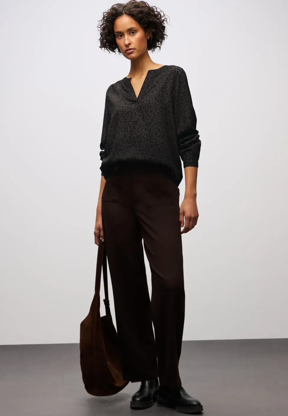 Split hals leo blouse