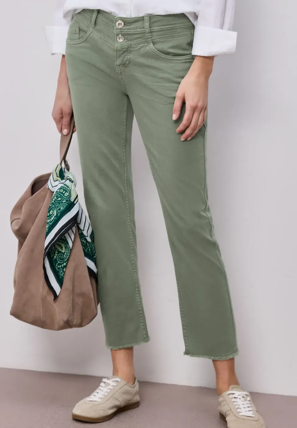 Straight Legs jeans met franje aan de zoom