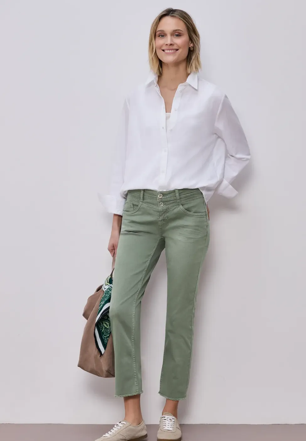 Straight Legs jeans met franje aan de zoom