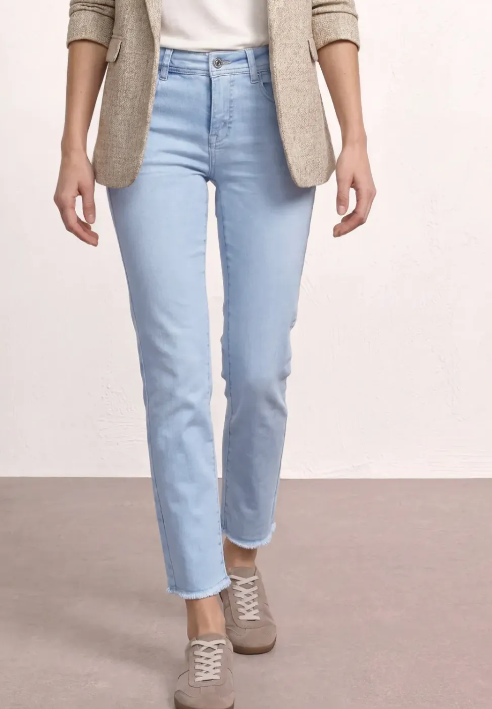 Straight Legs jeans met franje aan de zoom