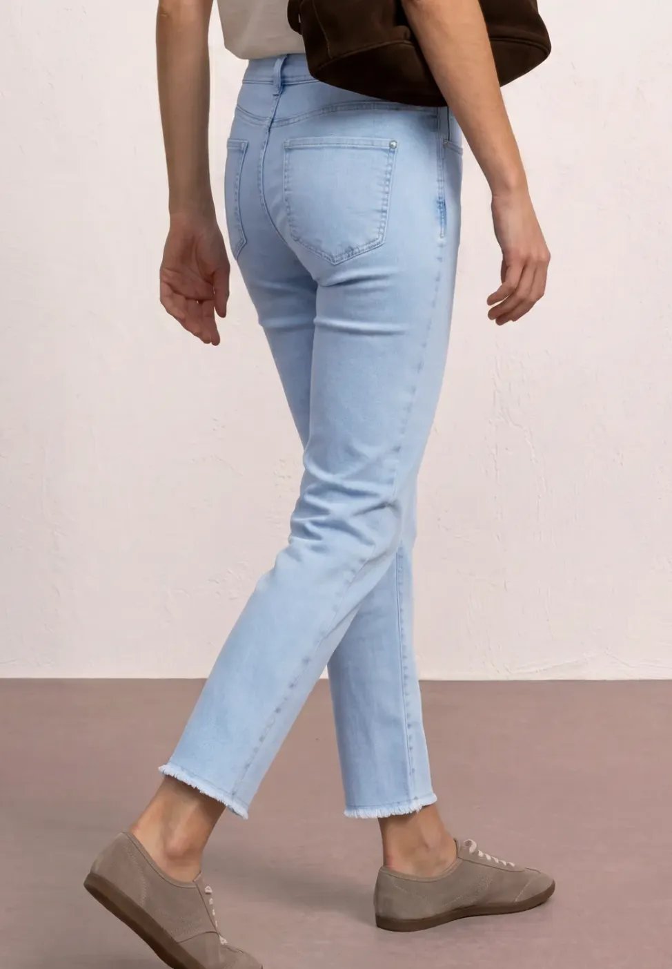 Straight Legs jeans met franje aan de zoom