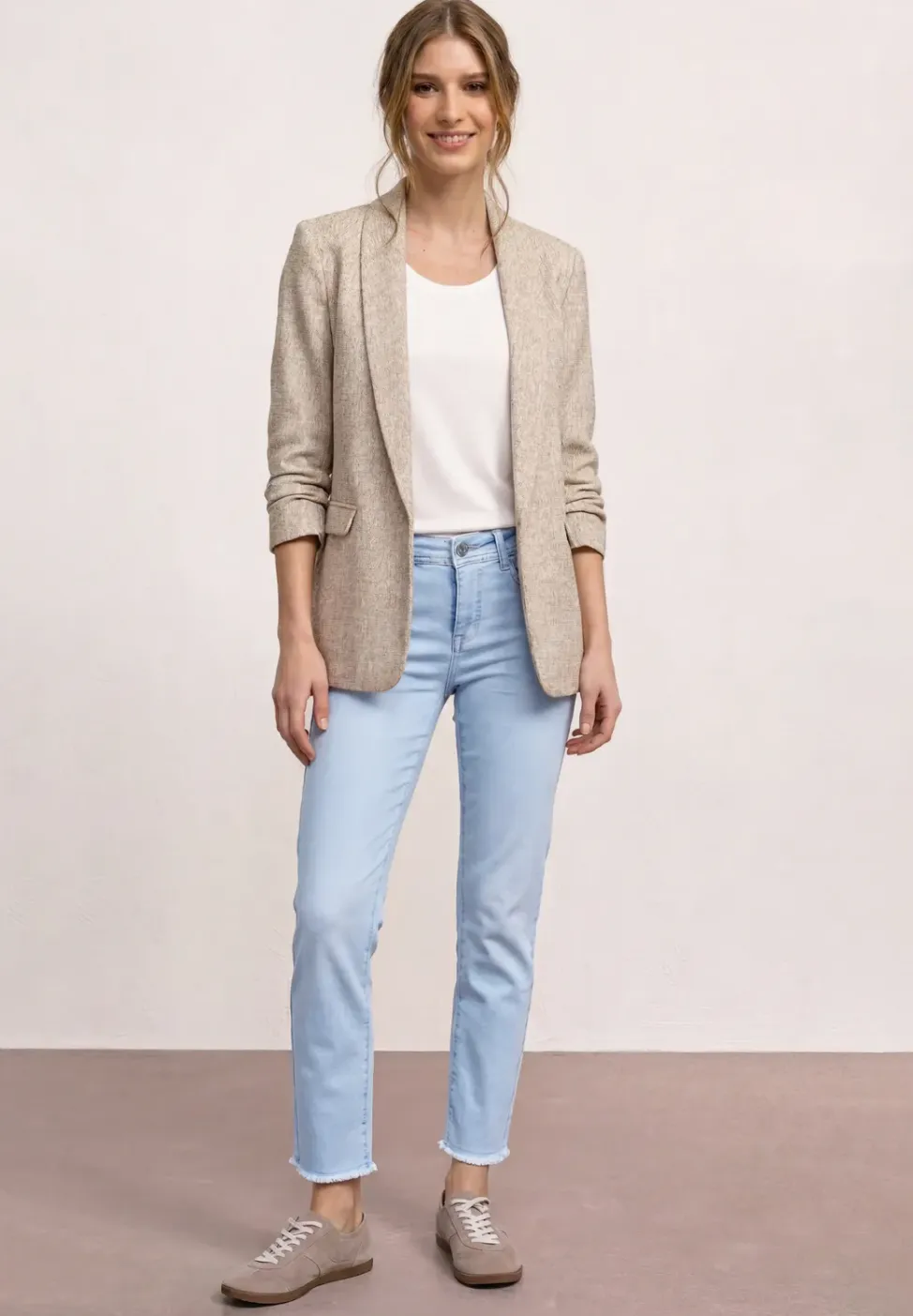 Straight Legs jeans met franje aan de zoom