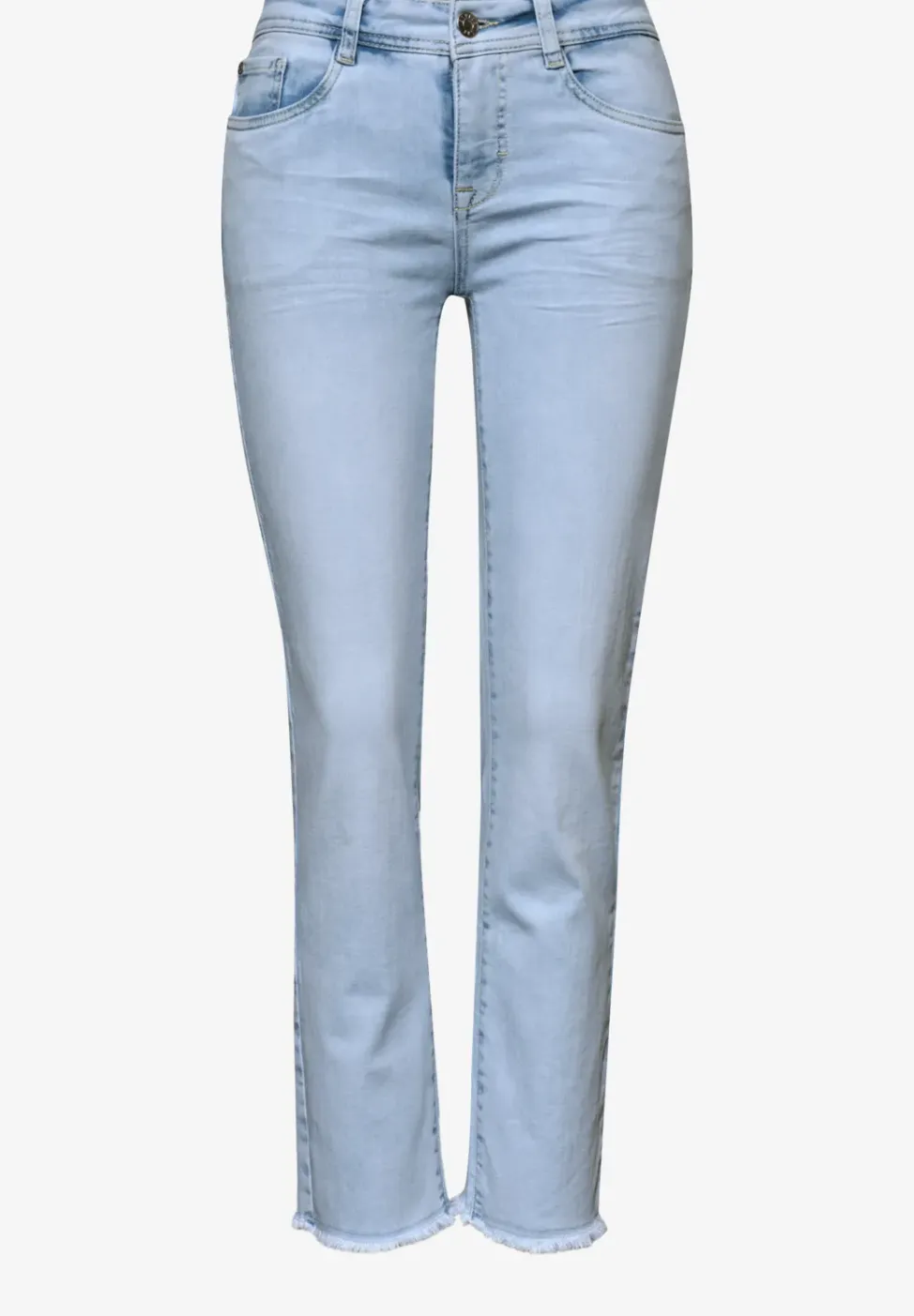Straight Legs jeans met franje aan de zoom