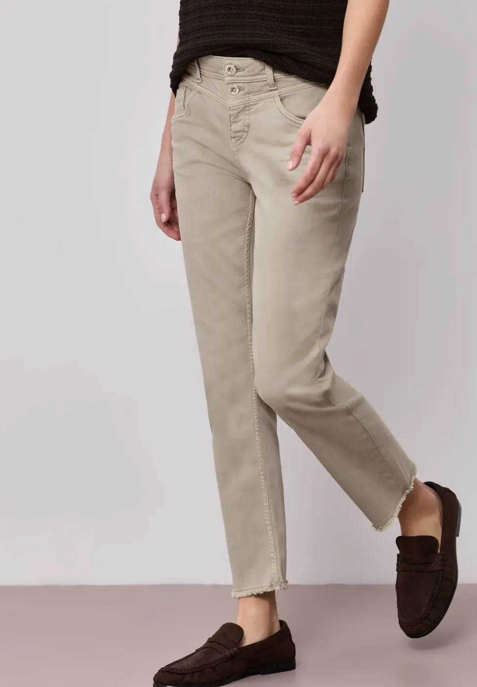 Straight Legs jeans met franje aan de zoom