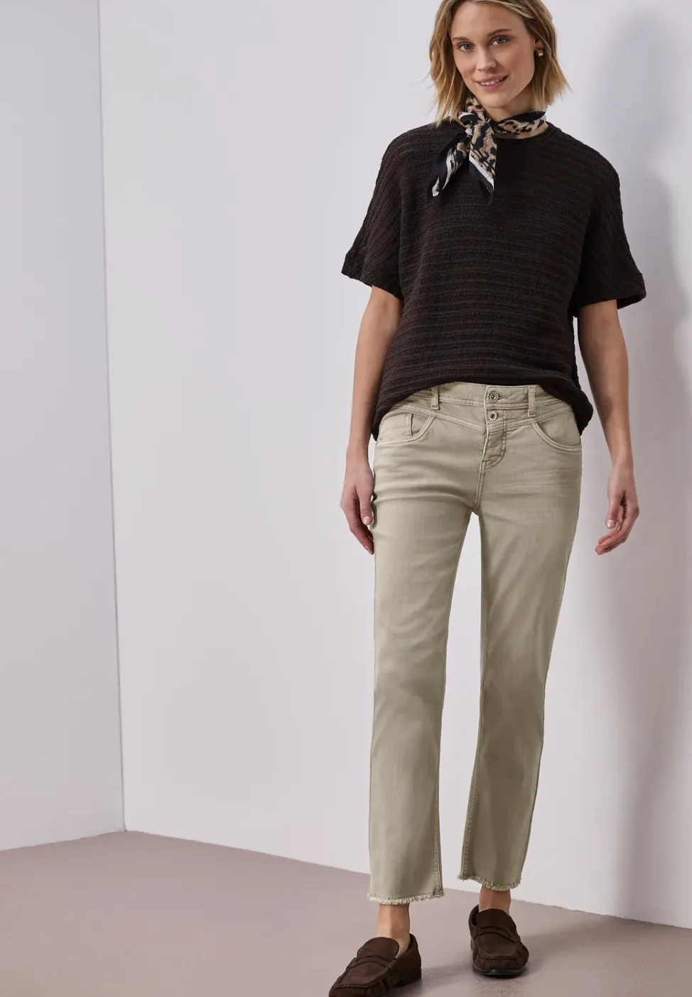 Straight Legs jeans met franje aan de zoom