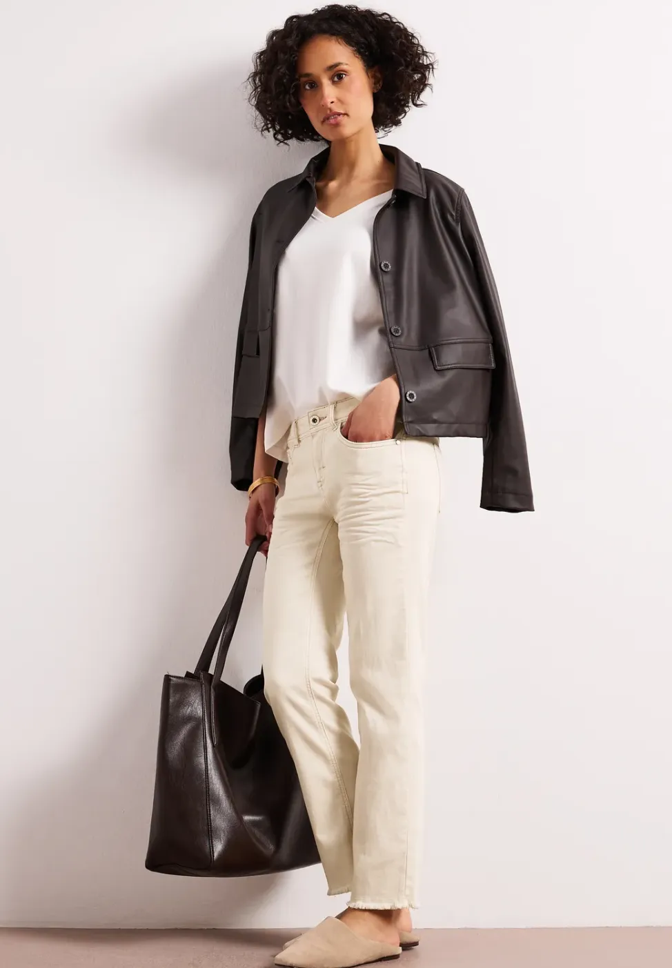 Straight Legs jeans met open zoom