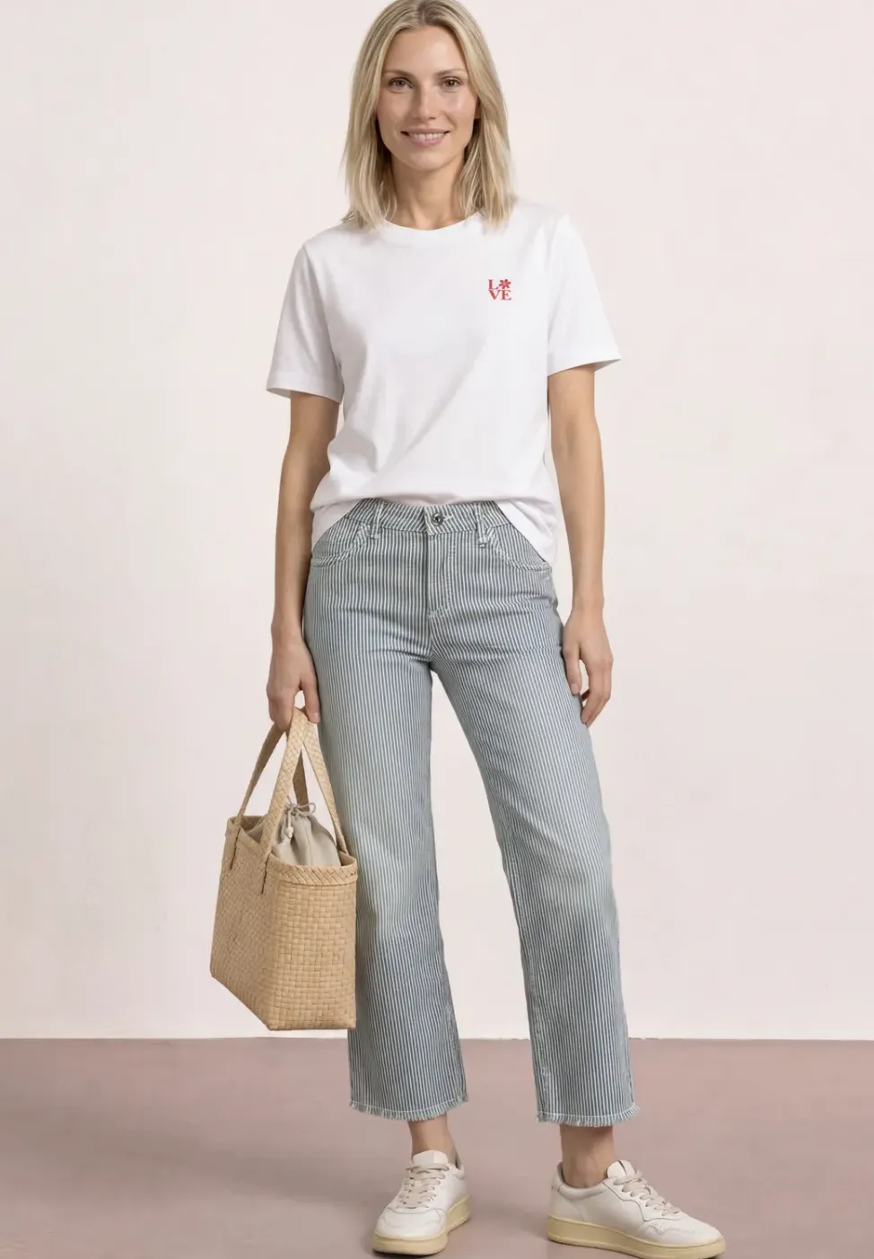 Straight Legs jeans met strepen