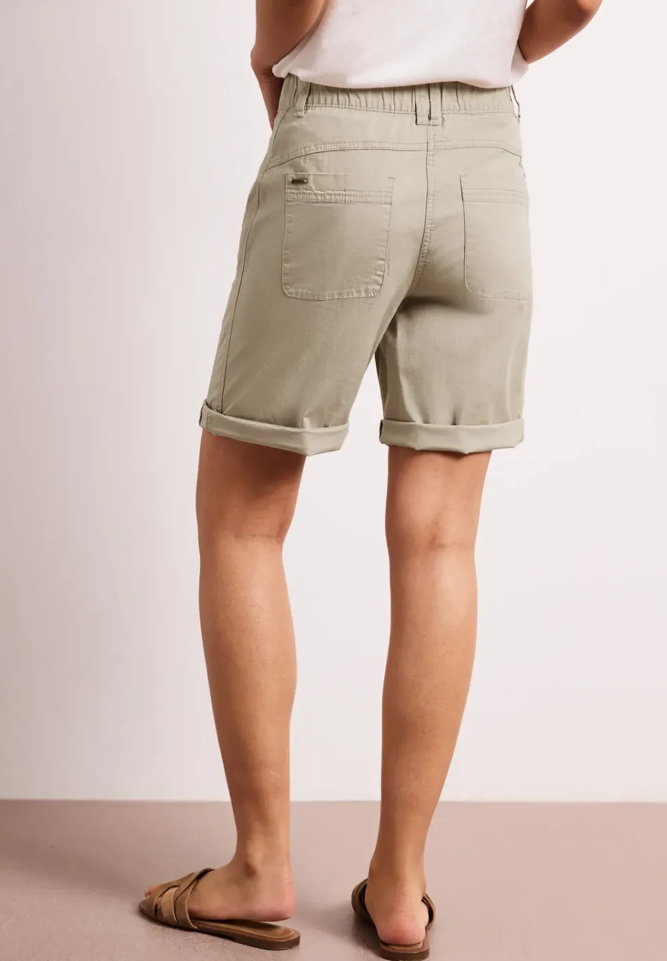 Straight Legs bermuda met omslag