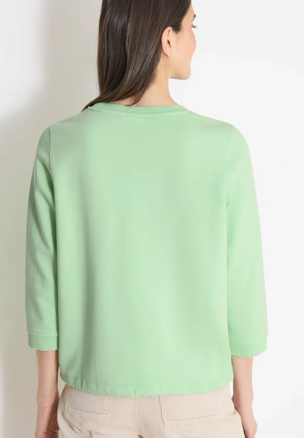 Sweater met 3/4 mouwen en trekkoord