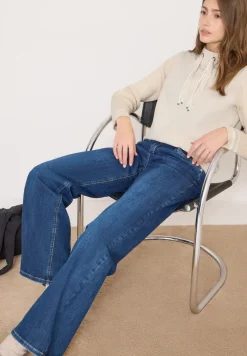Sweater met gebreide mouwen