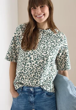 Sweater met korte mouwen en leoprint