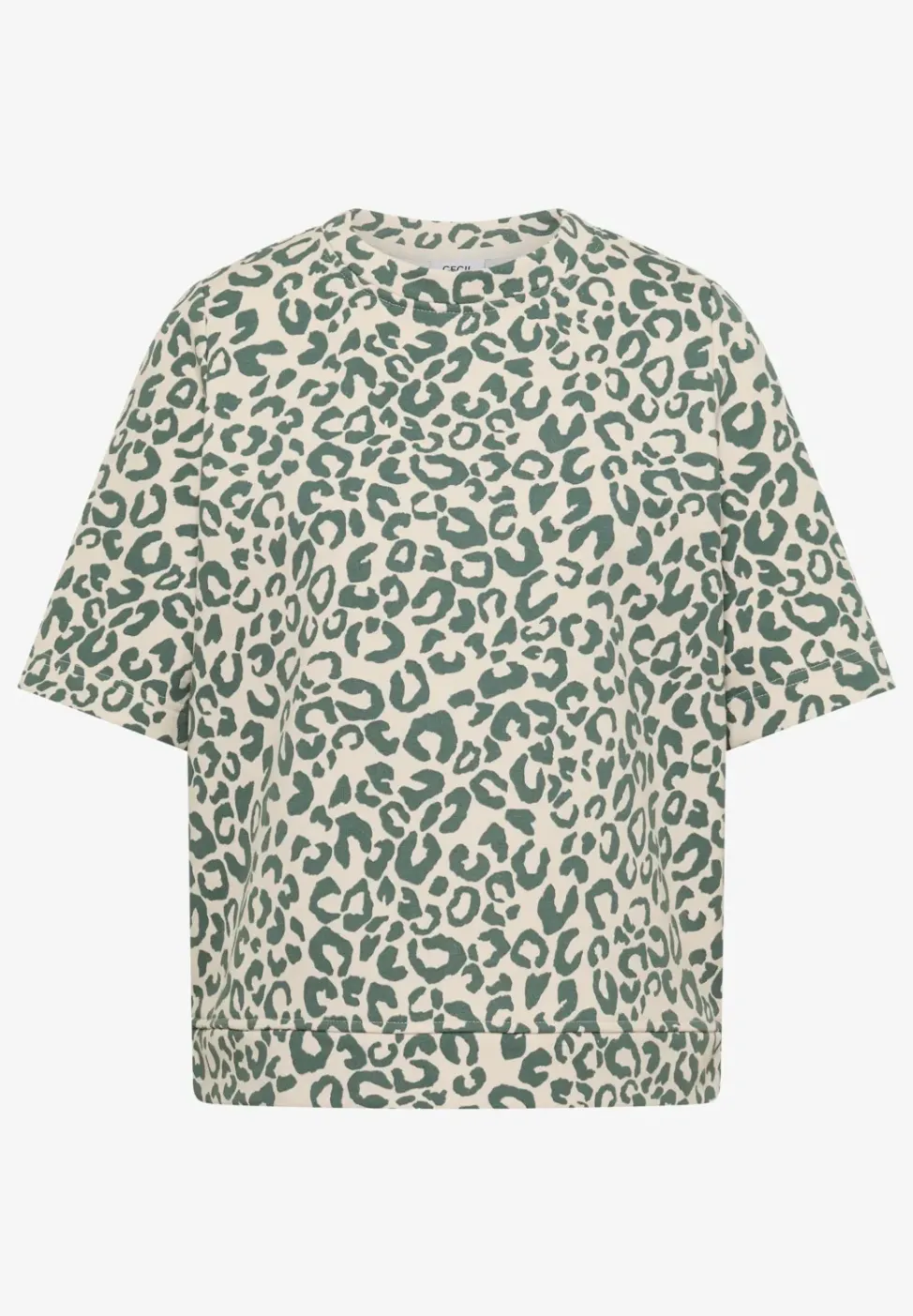 Sweater met korte mouwen en leoprint