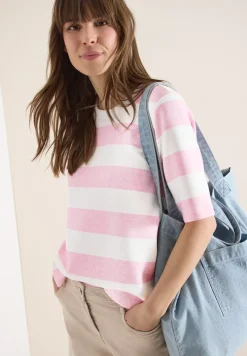 Sweater met korte mouwen en strepen