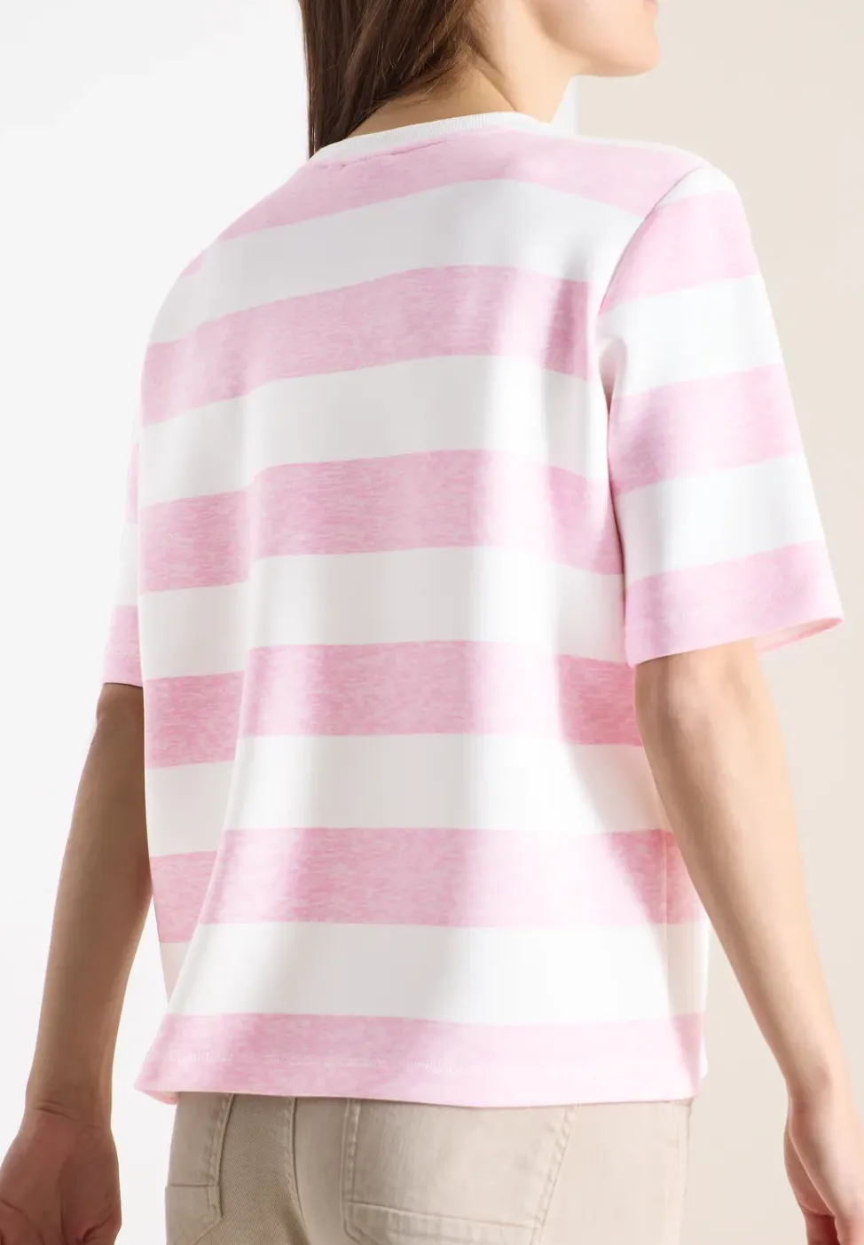 Sweater met korte mouwen en strepen