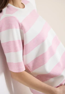 Sweater met korte mouwen en strepen