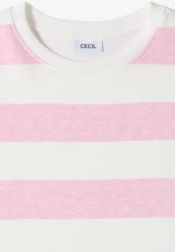 Sweater met korte mouwen en strepen