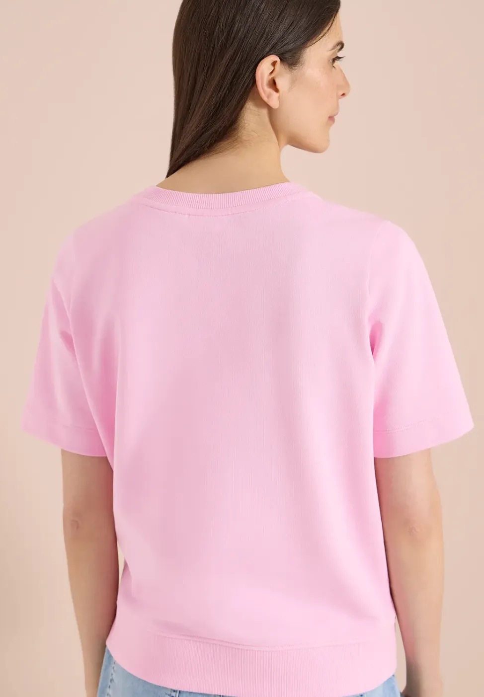 Sweater met korte mouwen en ronde hals