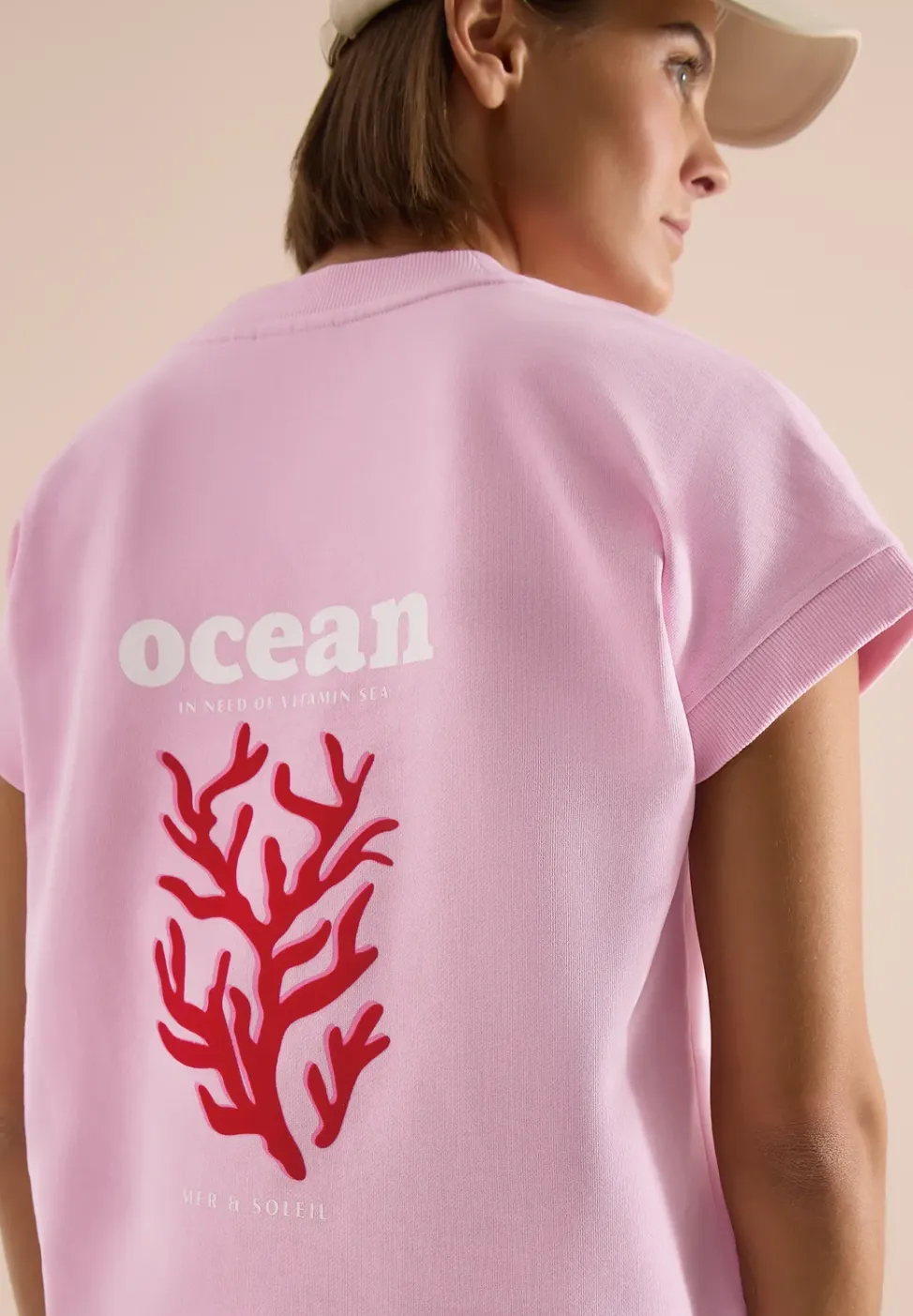 Sweater met korte mouwen en rugprint
