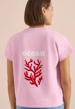 Sweater met korte mouwen en rugprint