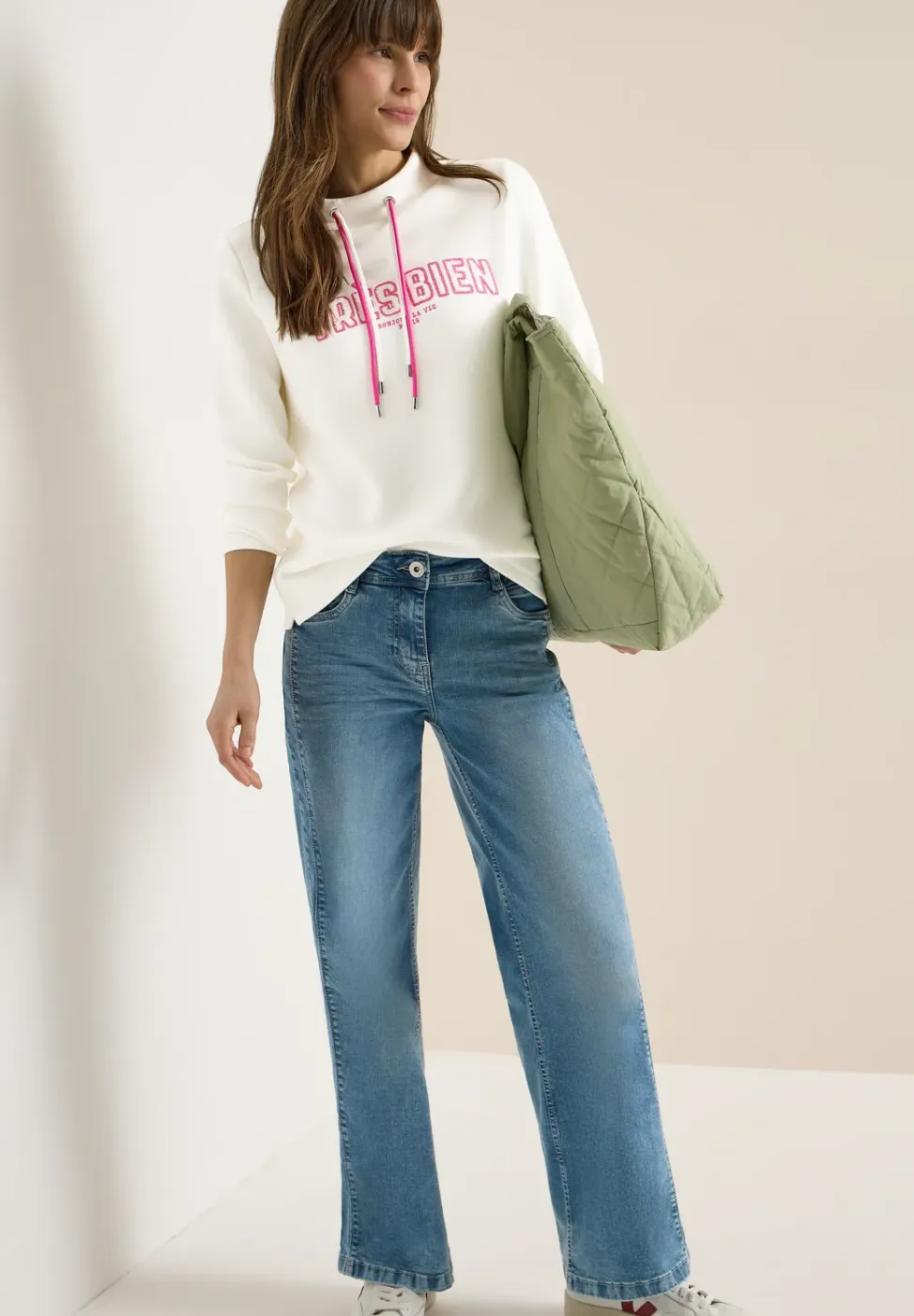 Sweater met lange mouwen en Wording Artwork