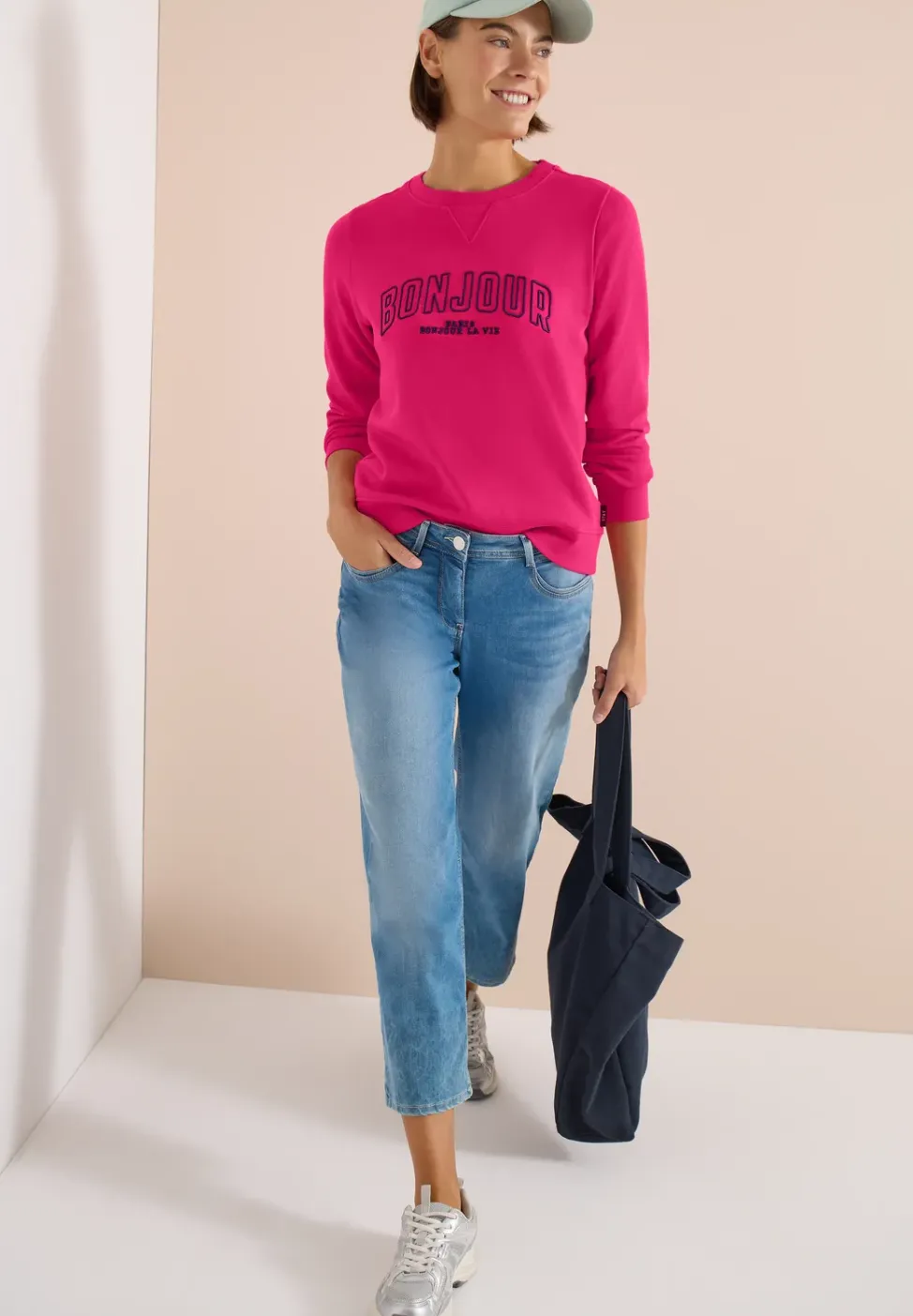 Sweater met lange mouwen en borduursel