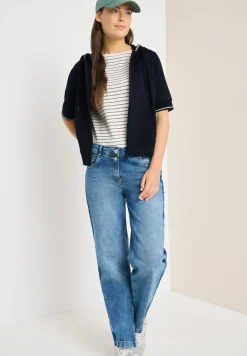 Sweaterjack met korte mouwen en capuchon