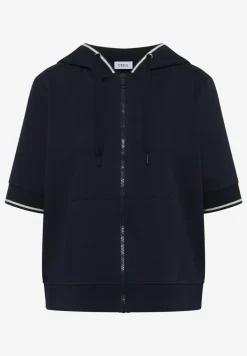Sweaterjack met korte mouwen en capuchon