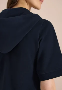 Sweaterjack met korte mouwen en capuchon