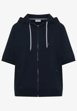 Sweaterjack met korte mouwen en capuchon