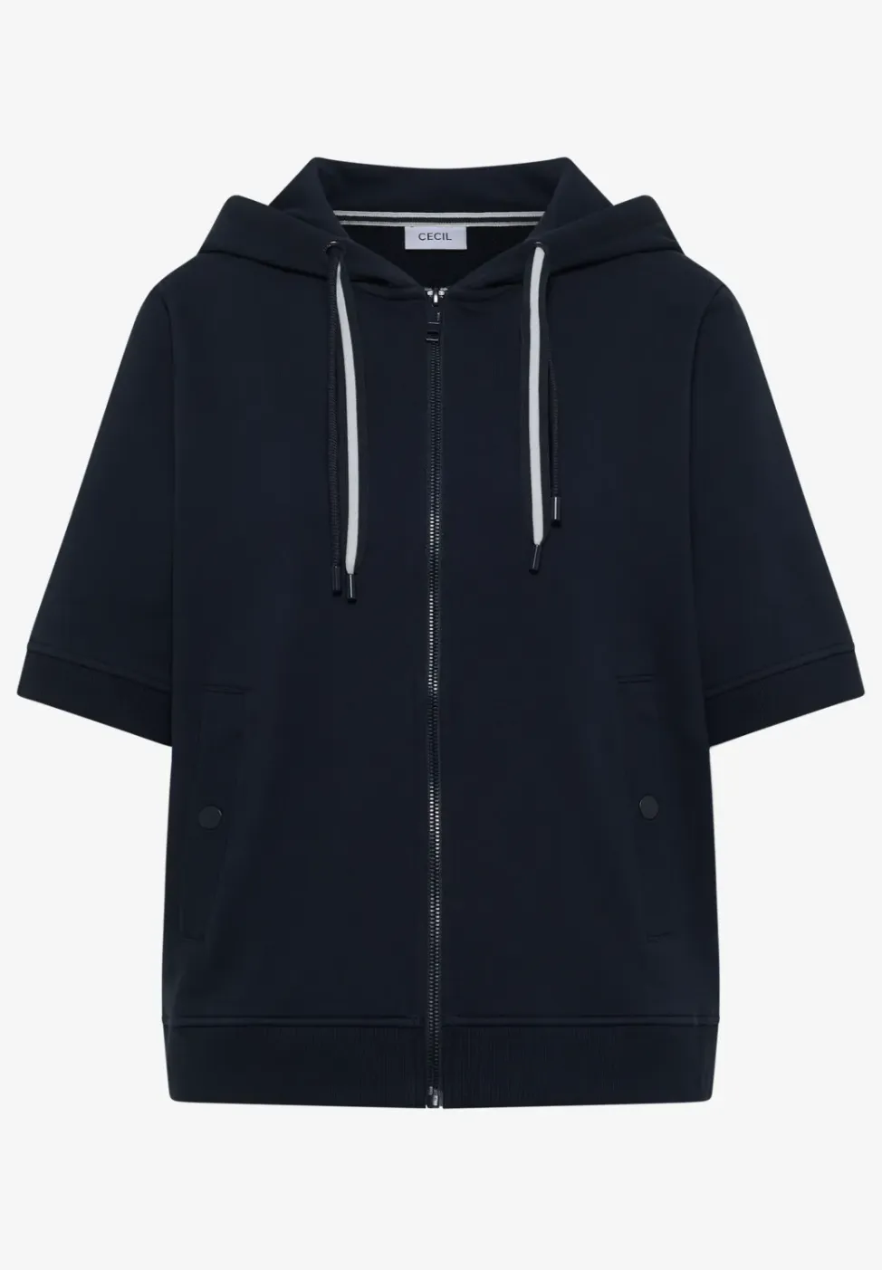 Sweaterjack met korte mouwen en capuchon