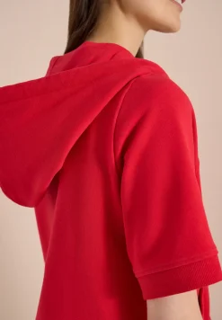 Sweaterjack met korte mouwen en capuchon