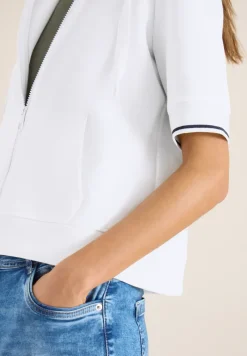 Sweaterjack met korte mouwen en capuchon