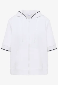 Sweaterjack met korte mouwen en capuchon