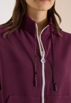 Sweaterjack met korte mouwen en ritssluiting