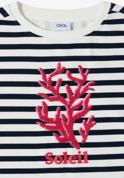 Sweater met korte mouwen en brede strepen