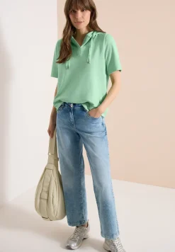 Sweater met korte mouwen en capuchon
