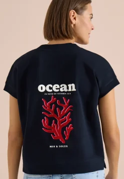 Sweater met korte mouwen en rugprint