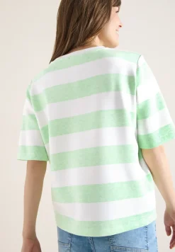 Sweater met korte mouwen en strepen