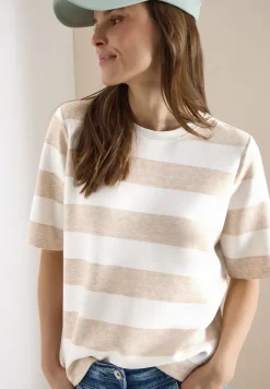 Sweater met korte mouwen en strepen