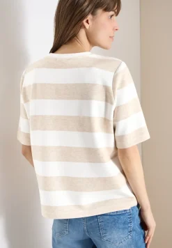 Sweater met korte mouwen en strepen