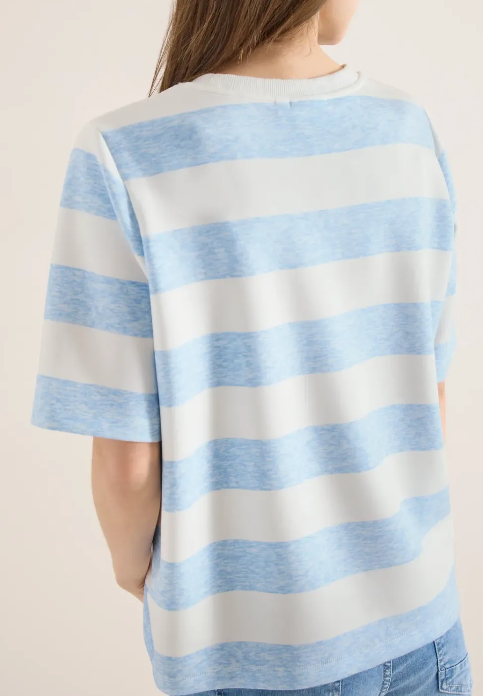 Sweater met korte mouwen en strepen