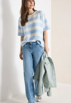 Sweater met korte mouwen en strepen