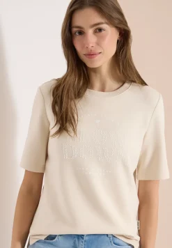 Sweater met korte mouwen en tekst