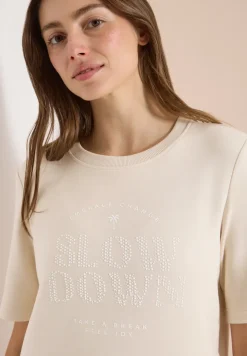 Sweater met korte mouwen en tekst
