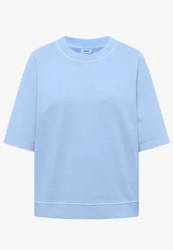 Sweater met korte mouwen in garment dye-look